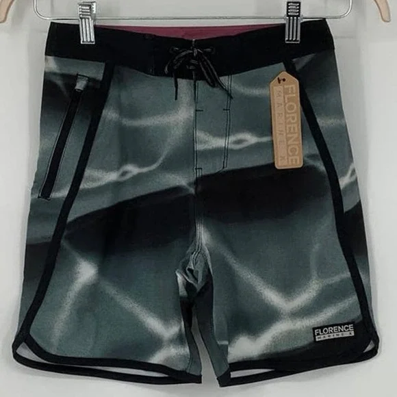 New Florence Marine X Sz 24 Shoreline Boardshort Gray Swim Shorts $75 msrp B13-1